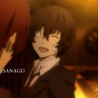 ☄ Dazai Osamu Bungo Stray Dogs USANAGI anime, Bungo Stray Dogs, Dazai Osamu, sonriendo, personaje, traje whatsapp sticker
