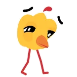 ๐ sad, chick, chicken, animal, cute, cartoon, yellow telegram sticker