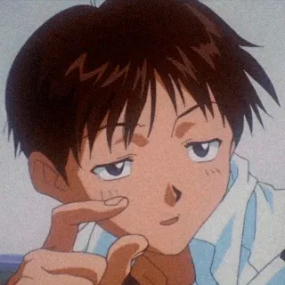 😇 Shinji Ikari Neon Genesis Evangelion anime, character, boy, pout, Evangelion telegram sticker