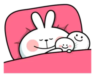 😴 うさぎ, 睡眠, かわいい, 動物, マンガ telegram sticker