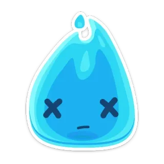 💧 slime, video game, imut, biru, kartun whatsapp sticker