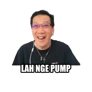😆 LAH NGE PUMP meme, expression, funny, portrait, text telegram sticker
