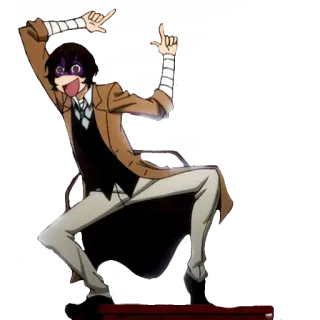 ✨ Osamu Dazai Bungou Stray Dogs Anime, Personaje, Pose, Bungou Stray Dogs, Osamu Dazai, Divertido telegram sticker