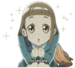 😍 Incredible! Anime, Ragazza, Espressione, Carino, Sticker, Esclamazione telegram sticker