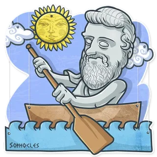 🚣 Sophocles SOPHOCLES Sophocles, greek, philosopher, sun, boat, ancient whatsapp sticker