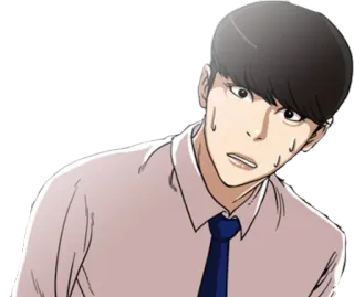 😲 Anime, Manga, Sueur, Inquiet, Expression telegram sticker