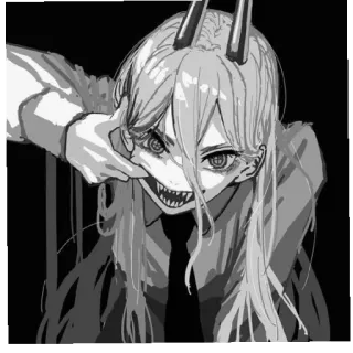 👹 Power Chainsaw Man Anime, Desenho animado, Personagem, Chainsaw Man, Power, Demônio, Diabo telegram sticker