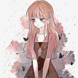 🦔 dziewczyna anime, słodkie, manga, motyl, ilustracja, dziewczyna, sztuka telegram sticker