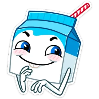 ☺️ Milchkarton, Cartoon, Niedlich, Getränk, Animiert, Trinken whatsapp sticker