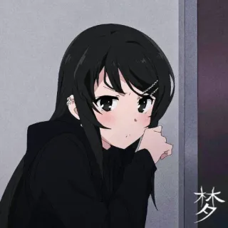 🖤 梦 Аниме, Девушка, Милая, Манга, Японский, Мультфильм, Портрет telegram sticker