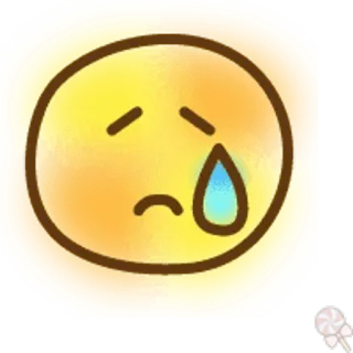 🍥 triste, lacrima, piangere, emoji, faccia, emozione, giallo telegram sticker