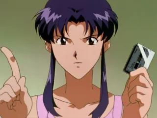 ☝ Misato Katsuragi Neon Genesis Evangelion Аниме, Девушка, Палец, Персонаж whatsapp sticker