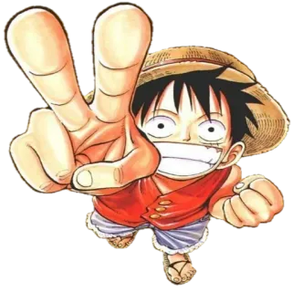 ✌ Luffy One Piece Anime, Manga, One Piece, Luffy, Cartone animato, Personaggio telegram sticker