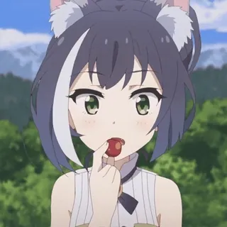🪶 Anime, Fille, Oreilles de chat, Mignon, Dessin animé, Illustration telegram sticker