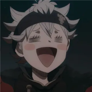 🙂 Asta Black Clover 애니메이션, 만화, 블랙 클로버, 아스타, 행복, 미소, 캐릭터 whatsapp sticker