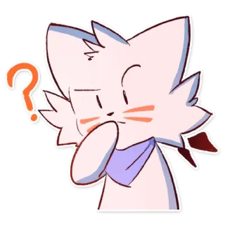 🤔 cat, question mark, thinking, cartoon, confused, expression, cute telegram sticker