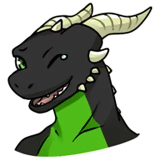 😉 dragon, fantaisie, reptile, monstre, créature, mythique, animal, dessin animé telegram sticker
