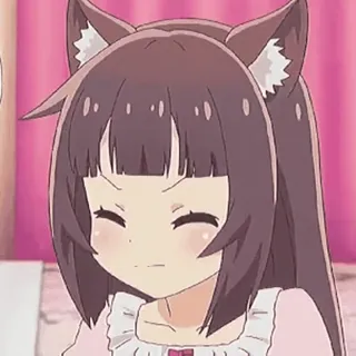 🐾 Chica anime, Orejas de gato, Lindo, Kawaii, Manga, Chibi telegram sticker