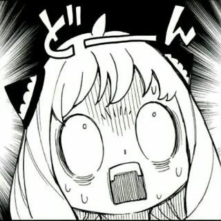 😨 Anya Forger Spy x Family どん 애니메이션, 스파이 패밀리, 아냐 포저, 충격, 반응, 만화 telegram sticker