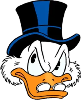 😠 Scrooge McDuck Paperon de' Paperoni, Papero, Cartone animato, Disney, Arrabbiato, Personaggio whatsapp sticker