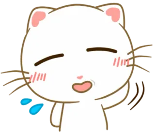 😓 chat, animal, autocollant, mignon, dessin animé, rougir, kawaii telegram sticker