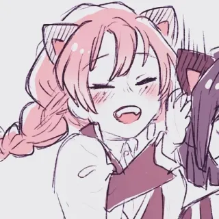💋 anime girl, cat ears, kawaii, cute, manga telegram sticker