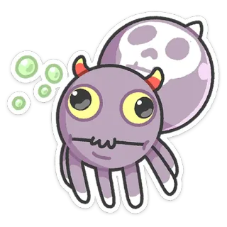 😐 Desenho animado, Monstro, Criatura, Fofo, Fantasia, Halloween whatsapp sticker