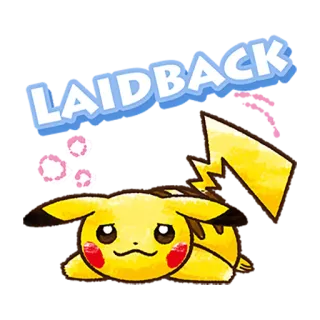 😴 Pikachu LAIDBACK pokemon, rilassato, pikachu, carino, cartoni animati telegram sticker