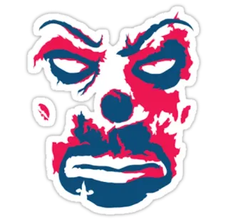 😐 palhaço, malvado, assustador, rosto, maquiagem, terror telegram sticker