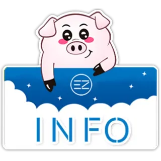ℹ️ INFO Schwein, Information, Cartoon telegram sticker