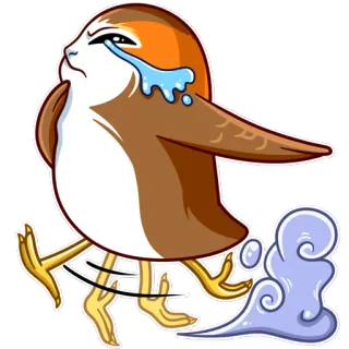 😭 Porg Star Wars Porg, Star Wars, bird, crying, tears, sad, running away telegram sticker