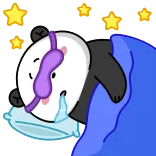😴 แพนด้า, นอนหลับ, กำลังหลับ, น่ารัก, ดาว, หมอน telegram sticker