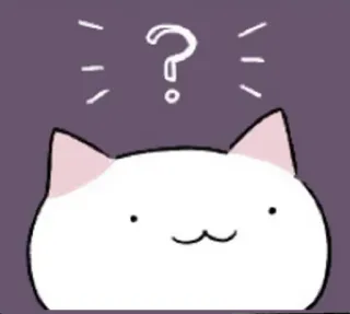 ❓ Katze, Fragezeichen, verwirrt, Kätzchen, denkend, weiße Katze telegram sticker