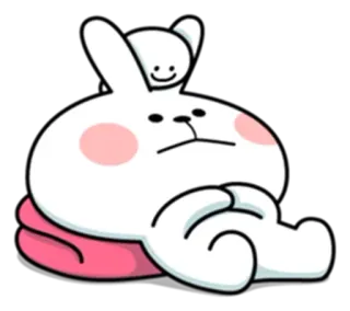 ♥️ rabbit, cute, cartoon, animal, white, kawaii telegram sticker