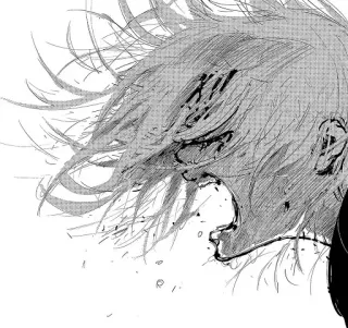 ☠️ anime, manga, crying, blood, distress, gore, horror telegram sticker