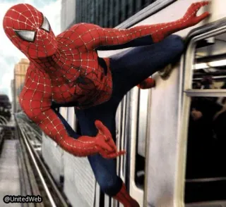 🕷 Spider-Man superhero, marvel, comic book, spiderman, train telegram sticker