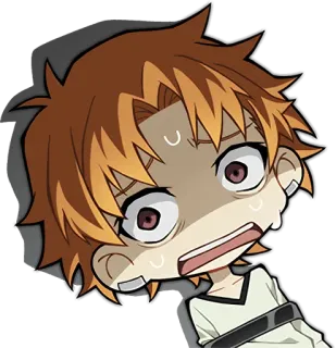 😥 Anime, Cartoon, Schockiert, Schweiß, Orange Haare whatsapp sticker