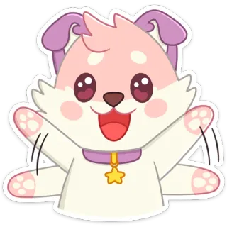 👋 собака, щенок, животное, милый, каваий, мультфильм telegram sticker
