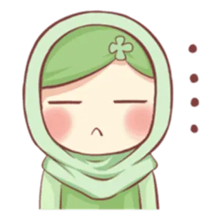 😑 kreskówka, postać, słodki, dziewczyna, chusta, wyraz telegram sticker
