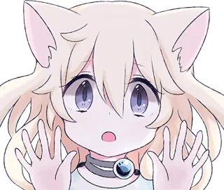 😧 Katzenmädchen, Anime, Kawaii, Neko, Süß telegram sticker
