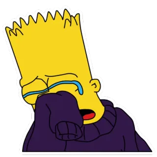 😭 Bart Simpson The Simpsons Bart Simpson, crying, cartoon, sticker, sad, character, animated telegram sticker