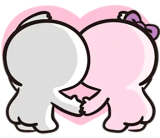 ❤ คู่รัก, ความรัก, การ์ตูน, น่ารัก, เพื่อน whatsapp sticker