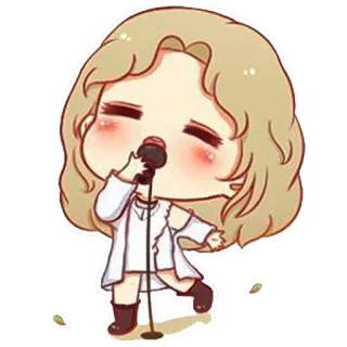 🎤 가수, 음악, 치비, 마이크, 엔터테인먼트, 공연 telegram sticker