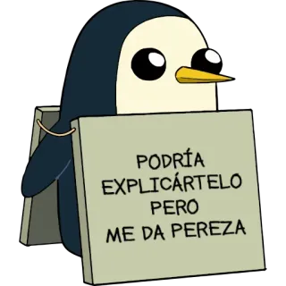 🥱 PODRÍA EXPLICÁRTELO PERO ME DA PEREZA Pinguin, Cartoon, faul, Humor telegram sticker
