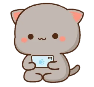 🍼 gato, animal, fofo, desenho animado, kawaii, gatinho, animal de estimação, brincando, telefone telegram sticker