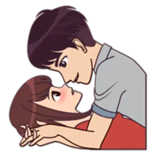 💞 Paar, Liebe, Romantik, Cartoon, Zuneigung whatsapp sticker