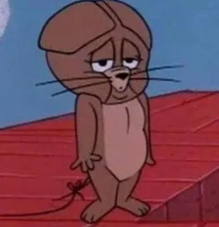 😔 cartoon, animal, sad, lonely, character, depressed telegram sticker