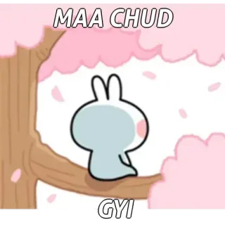 🙂 MAA CHUD
GYI bunny, tree, cute, pink telegram sticker
