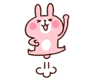 🐰 królik, różowy, kreskówka, słodki, królik, zwierzę, kawaii telegram sticker