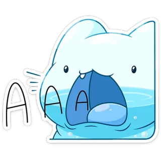 ⭐ A cute, cartoon, sticker, water, cat telegram sticker
